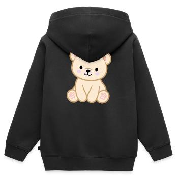Ours en peluche coloré pour enfants - Sweat Premium à capuche zippé enfant bio - noir - Dos - AI Model Kid Male (0cm)