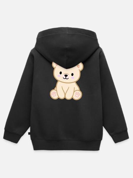 Bunter Teddybär für Kinder - Kinder Premium Organic Zip Hoodie - Schwarz