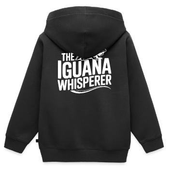 Der Leguan-Flüsterer - Kinder Premium Organic Zip Hoodie - Schwarz - Hinten - AI Model Kid Male (0cm)