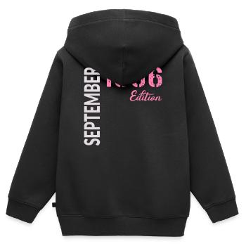 60. Geburtstag,  September 1966 - Kinder Premium Organic Zip Hoodie - Schwarz - Hinten - AI Model Kid Male (0cm)
