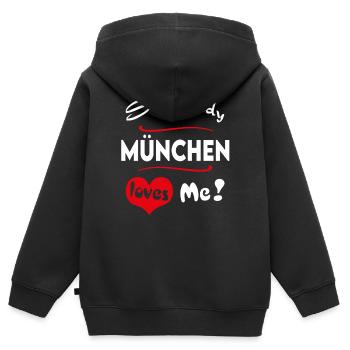 München Stadt Urban T-Shirt City Heimatliebe Town - Kinder Premium Organic Zip Hoodie - Schwarz - Hinten - AI Model Kid Male (0cm)