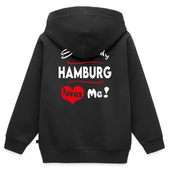 Hamburg Stadt Urban T-Shirt City Heimatliebe Town - Kinder Premium Organic Zip Hoodie - Schwarz - Hinten - AI Model Kid Male (0cm)
