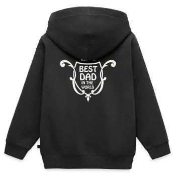 Bester Dad der Welt Emblem - Kinder Premium Organic Zip Hoodie - Schwarz - Hinten - AI Model Kid Male (0cm)
