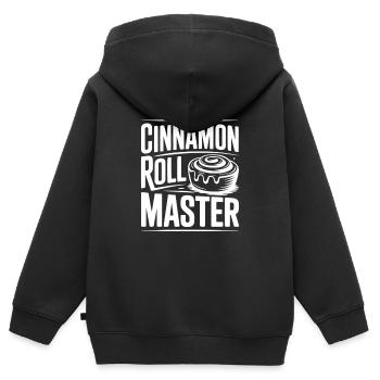 Zimtschnecken-Meister - Kinder Premium Organic Zip Hoodie - Schwarz - Hinten - AI Model Kid Male (0cm)