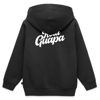 Hola Guapa - Ambiances minimalistes espagnoles d’été - Sweat Premium à capuche zippé enfant bio - noir - Dos - AI Model Kid Male (0cm)