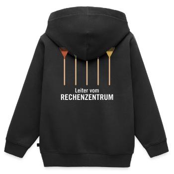 Leiter vom Rechenzentrum Gartenoutfit Gartenarbeit - Kinder Premium Organic Zip Hoodie - Schwarz - Hinten - AI Model Kid Male (0cm)
