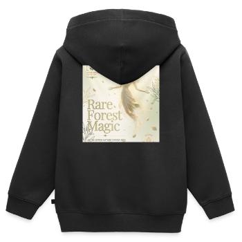 Rare Forest Magic - Kinder Premium Organic Zip Hoodie - Schwarz - Hinten - AI Model Kid Male (0cm)