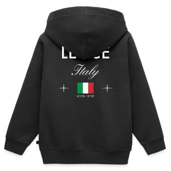 Lecce Italien Koordinaten Reise Souvenir - Kinder Premium Organic Zip Hoodie - Schwarz - Hinten - AI Model Kid Male (0cm)