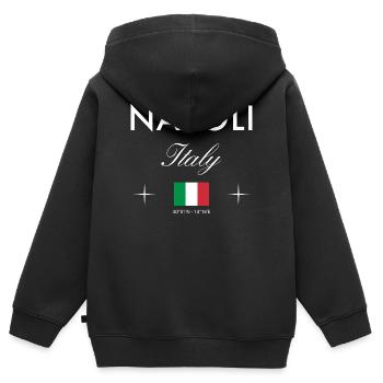 Neapel Italien Koordinaten Reise Souvenir - Kinder Premium Organic Zip Hoodie - Schwarz - Hinten - AI Model Kid Male (0cm)
