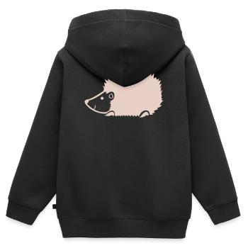 Kuscheliger Igel Silhouette - Kinder Premium Organic Zip Hoodie - Schwarz - Hinten - AI Model Kid Male (0cm)