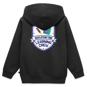 Ausbildungszeit | Learning Crew Shirt - Kinder Premium Organic Zip Hoodie - Schwarz - Hinten - AI Model Kid Male (0cm)