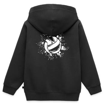 Volleyball icon Logo Symbol Illustration Explosion - Kinder Premium Organic Zip Hoodie - Schwarz - Hinten - AI Model Kid Male (0cm)