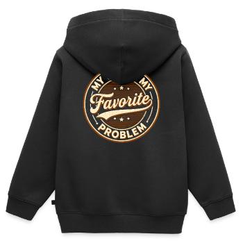 Ma femme est mon problème préféré - Sweat Premium à capuche zippé enfant bio - noir - Dos - AI Model Kid Male (0cm)