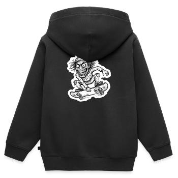 Crazy Skater Skizze - Urban Art - Kinder Premium Organic Zip Hoodie - Schwarz - Hinten - AI Model Kid Male (0cm)