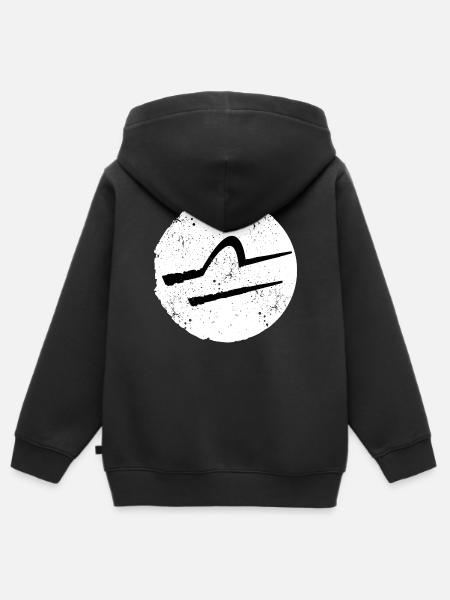 Sternzeichen Waage - Kinder Premium Organic Zip Hoodie - Schwarz