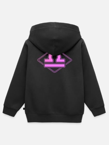 Sternzeichen Waage - Kinder Premium Organic Zip Hoodie - Schwarz