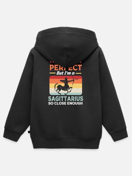 Sternzeichen Schütze - Kinder Premium Organic Zip Hoodie - Schwarz