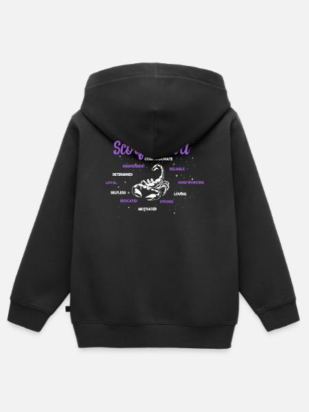 Sternzeichen Skorpion - Kinder Premium Organic Zip Hoodie - Schwarz