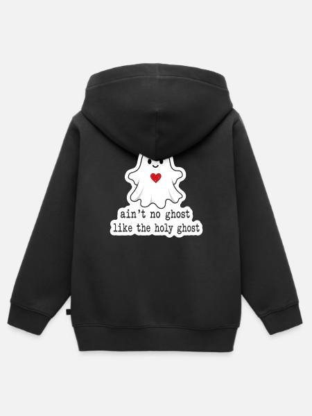 Geist mit Herz: Heiliggeist Wortwitz - Kinder Premium Organic Zip Hoodie - Schwarz
