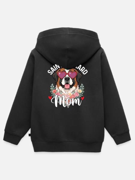 Bernhardiner-Mama – St.-Bernhardin-Hundemama-Liebhaber - Kinder Premium Organic Zip Hoodie - Schwarz