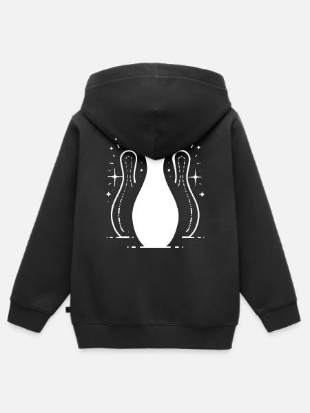 Bowling Pins - Kinder Premium Organic Zip Hoodie - Schwarz