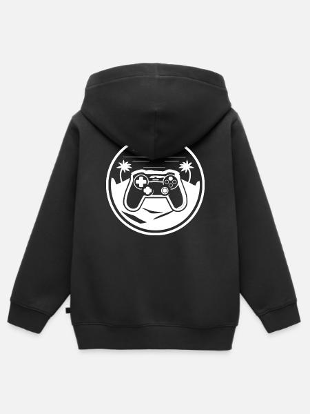 Gamepad Grafik - Kinder Premium Organic Zip Hoodie - Schwarz