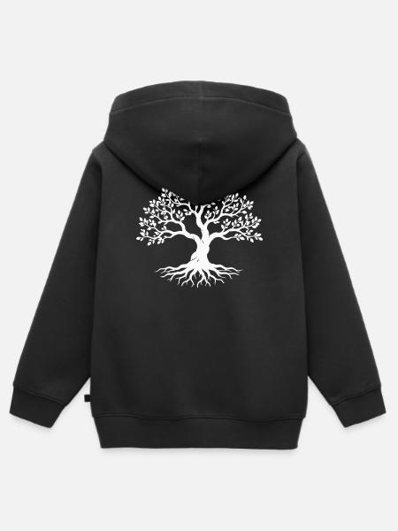 Baum der Lebens - Kinder Premium Organic Zip Hoodie - Schwarz