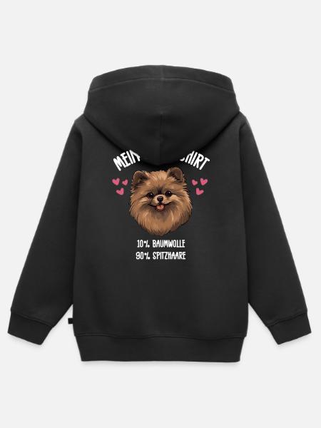 Schlafshirt Spitz Haare - Kinder Premium Organic Zip Hoodie - Schwarz