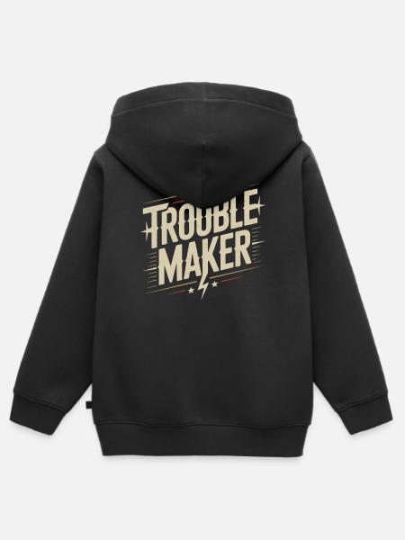 Troublemaker Frechdachs Rabauke Geschwister Kinder - Kinder Premium Organic Zip Hoodie - Schwarz