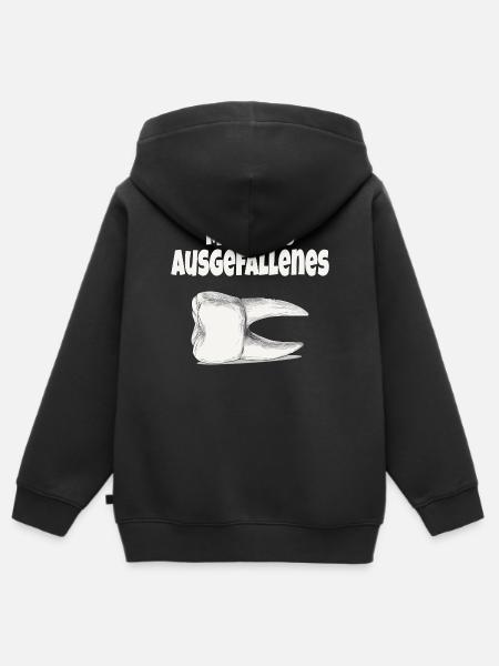 Mal was Ausgefallenes – Lustiger Zahn - Kinder Premium Organic Zip Hoodie - Schwarz