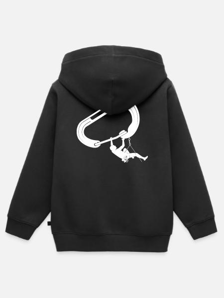 klettern bouldern felsklettern berge Bergsport - Kinder Premium Organic Zip Hoodie - Schwarz