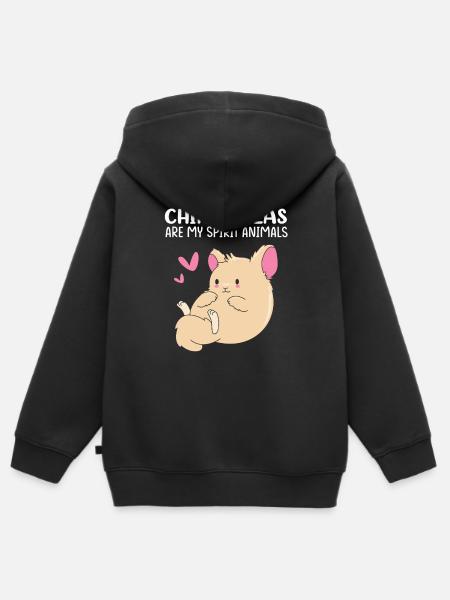 Chinchilla - Kinder Premium Organic Zip Hoodie - Schwarz