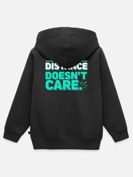 The Distance doesnt care - Kinder Premium Organic Zip Hoodie - Schwarz