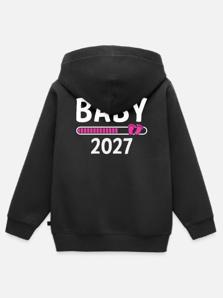 Baby 2027 - Kinder Premium Organic Zip Hoodie - Schwarz