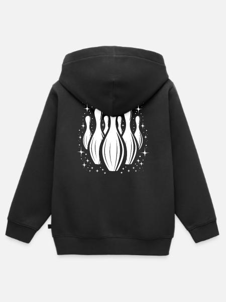 Kegeln - Kinder Premium Organic Zip Hoodie - Schwarz
