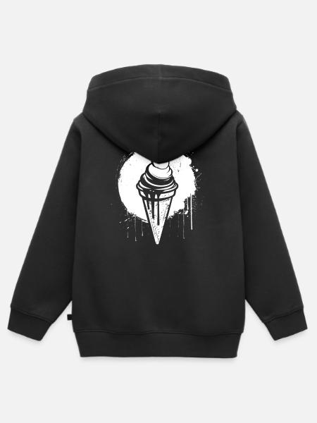 Eis Farbklecks - Kinder Premium Organic Zip Hoodie - Schwarz