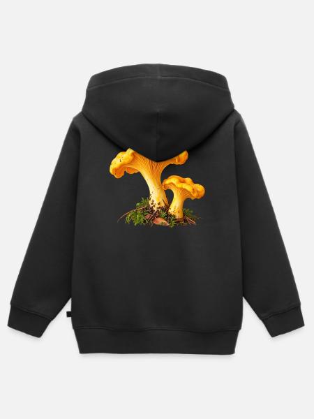 Pfifferling - Kinder Premium Organic Zip Hoodie - Schwarz
