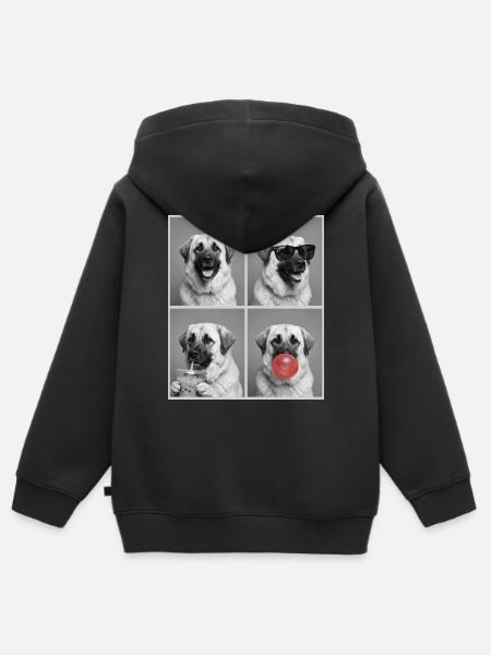 Hunde Kangal Hund - Kinder Premium Organic Zip Hoodie - Schwarz
