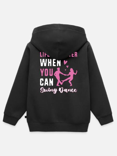 Swing Swing-Musik - Kinder Premium Organic Zip Hoodie - Schwarz