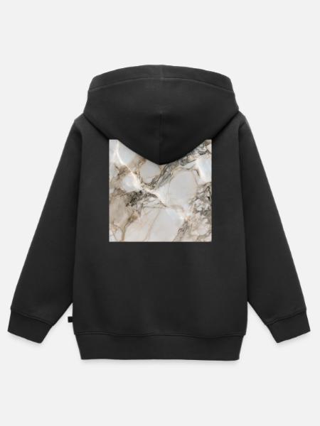 Eleganter Wolkenmarmor - Kinder Premium Organic Zip Hoodie - Schwarz
