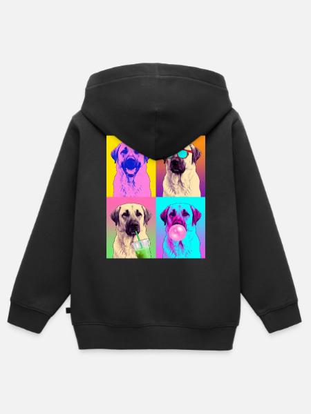 Hunde Kangal Hund - Kinder Premium Organic Zip Hoodie - Schwarz