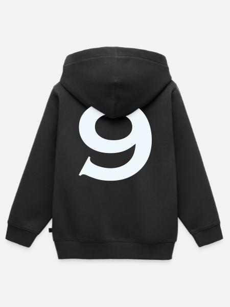 9- - Kinder Premium Organic Zip Hoodie - Schwarz