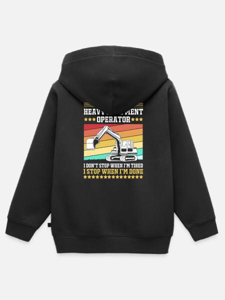 Baustelle Baggerfahrer Baggern - Kinder Premium Organic Zip Hoodie - Schwarz