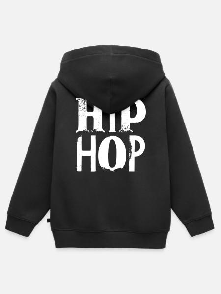 Retro Hip-Hop der 90er Jahre - Kinder Premium Organic Zip Hoodie - Schwarz
