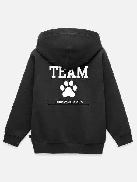 Team Hund - Kinder Premium Organic Zip Hoodie - Schwarz