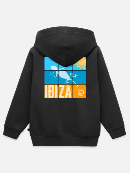 Ibiza Strand Vibes - Kinder Premium Organic Zip Hoodie - Schwarz