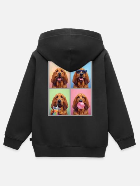 Hunde Bluthund Hund - Kinder Premium Organic Zip Hoodie - Schwarz