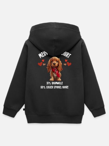 Cocker Spaniel Schal Pyjama - Kinder Premium Organic Zip Hoodie - Schwarz