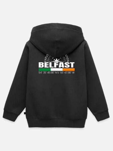 Belfast - Kinder Premium Organic Zip Hoodie - Schwarz