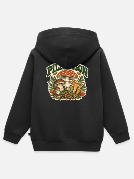 Plz Season – Herbst & Pilze - Kinder Premium Organic Zip Hoodie - Schwarz